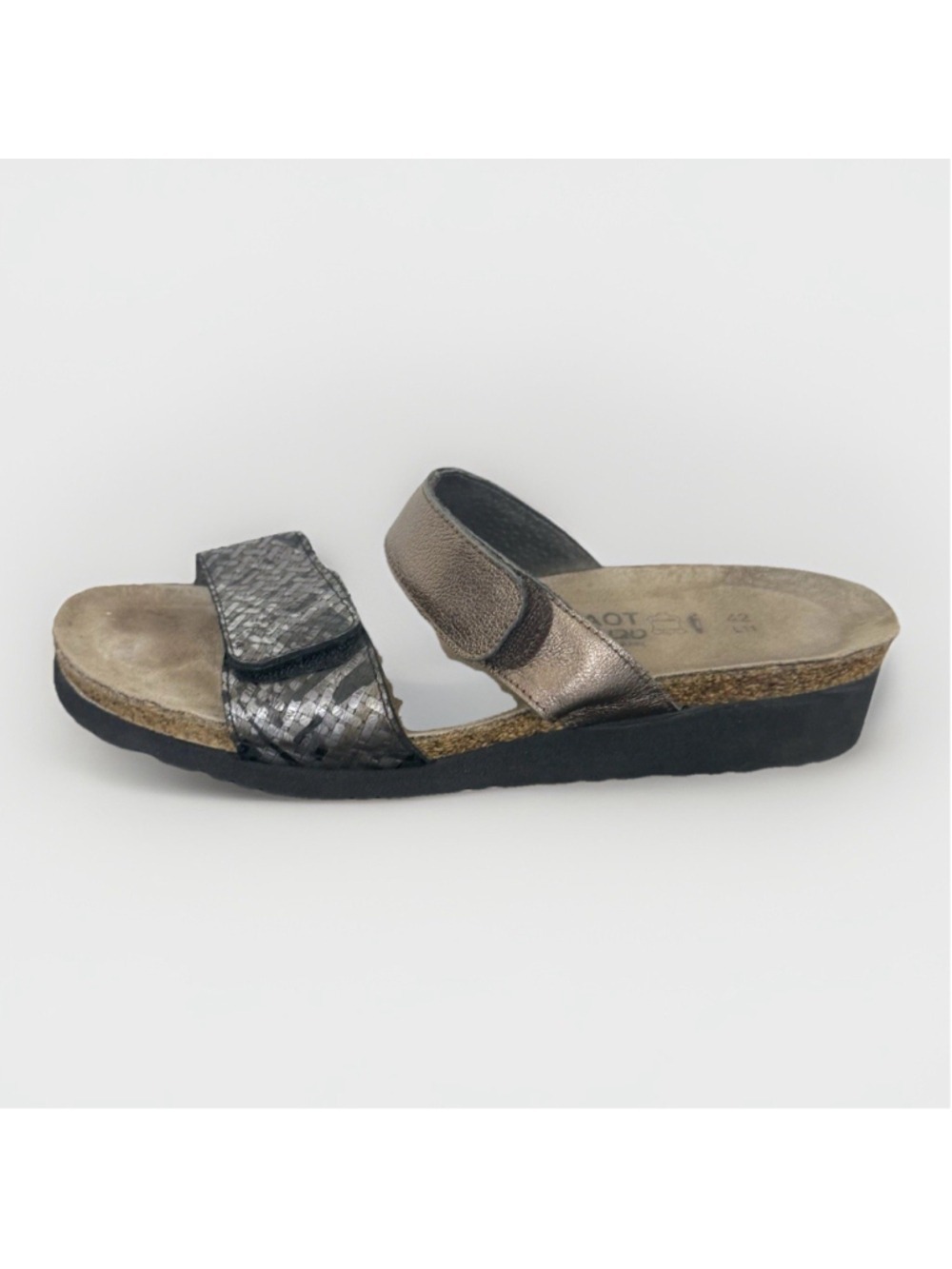 NAOT Althea Slip On Sandal Sz 42/11-11.5 Women Metallic Leather Boho Chic Beach